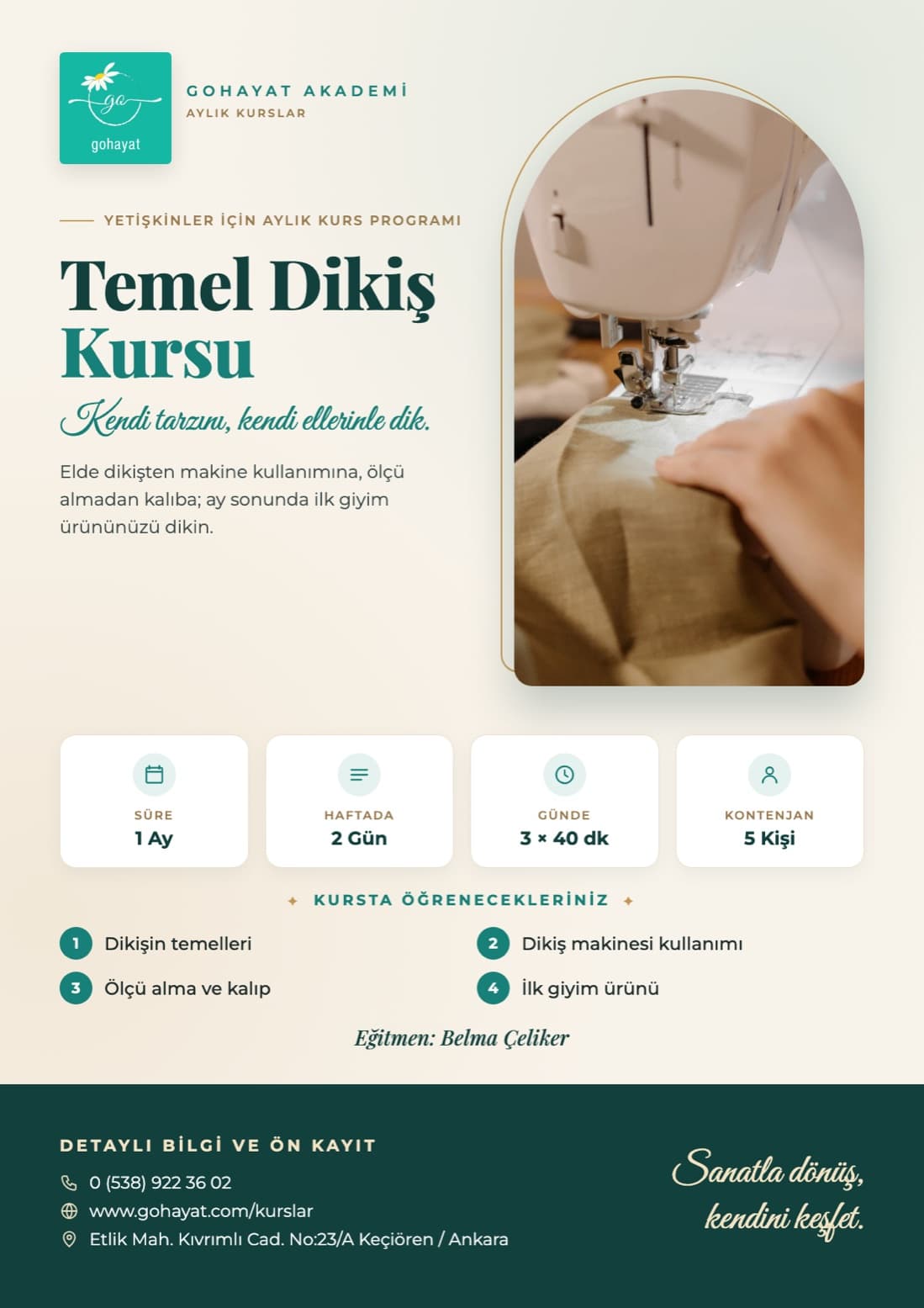 Temel Dikiş ve Kalıp Hazırlama Kursu